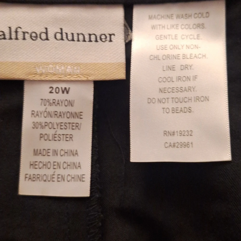 Alfred Dunner Black Rayon Blend Pants 20W - Picture 4 of 4
